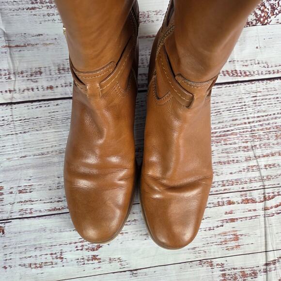 Michael Kors Womens Stockard Riding Boots 8M Brown Leather Knee Western Cowgirl - Picture 12 of 12